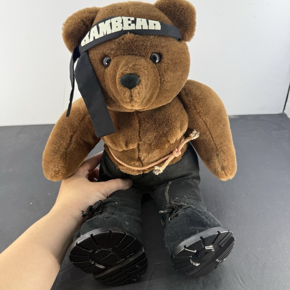 Vintage 1986 Rambo Applause Rambear Teddy Bear Plush Stuffed Animal Toy